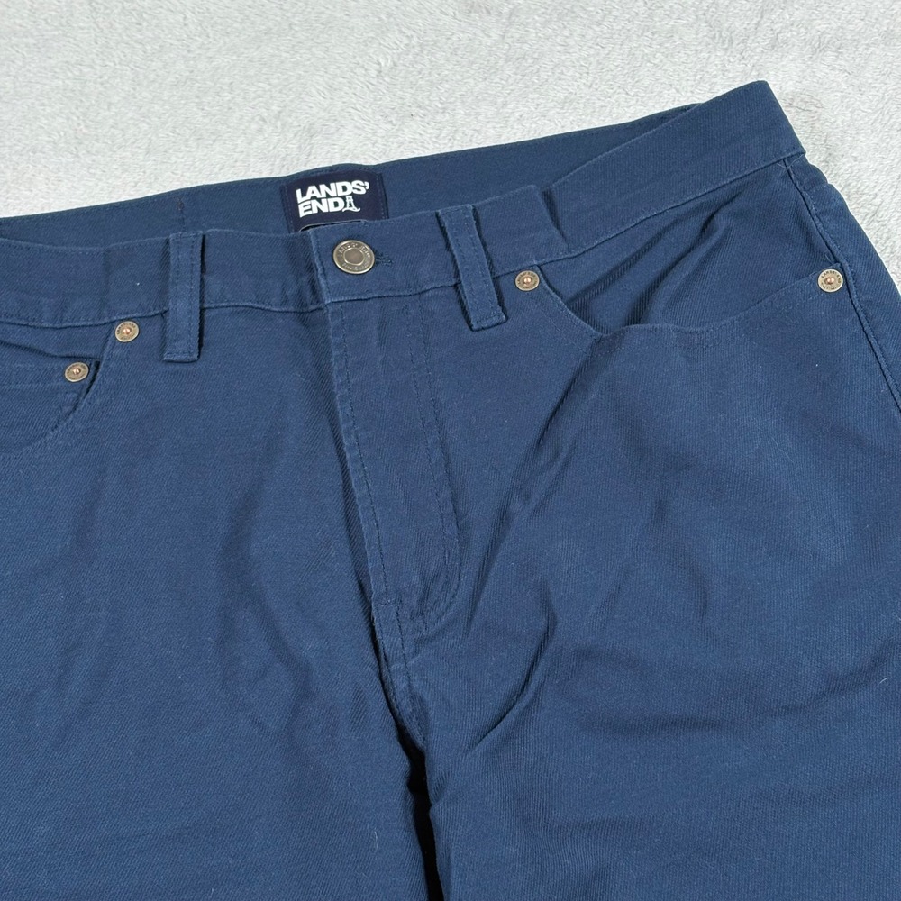 Lands End Mens Knit Twill 5 Pocket Pants Navy Blue Stretch Chino 30x30
